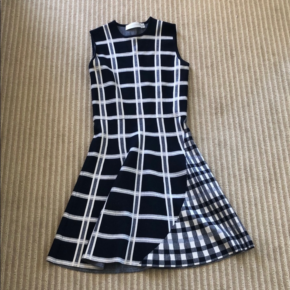 NWT Victoria Beckham Plaid Wool Dress size 2 $1795